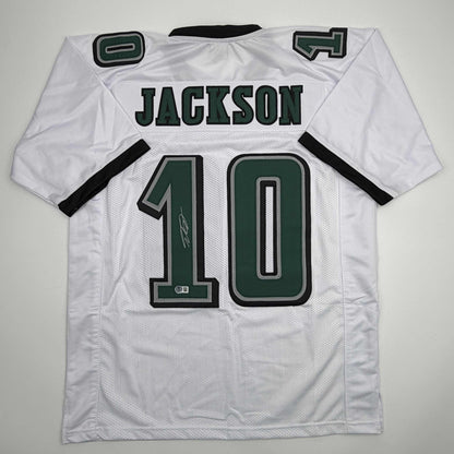 Autographed/Signed DeSean Jackson Philadelphia White Football Jersey Beckett BAS COA