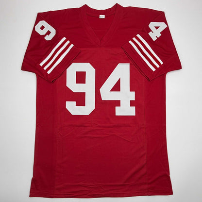 Autographed/Signed Charles Haley San Francisco Red Football Jersey JSA COA