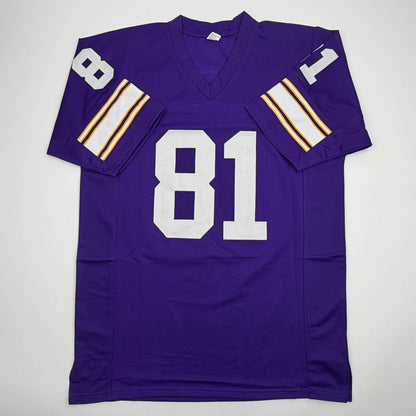 Autographed/Signed Carl Eller Minnesota Purple Football Jersey JSA COA