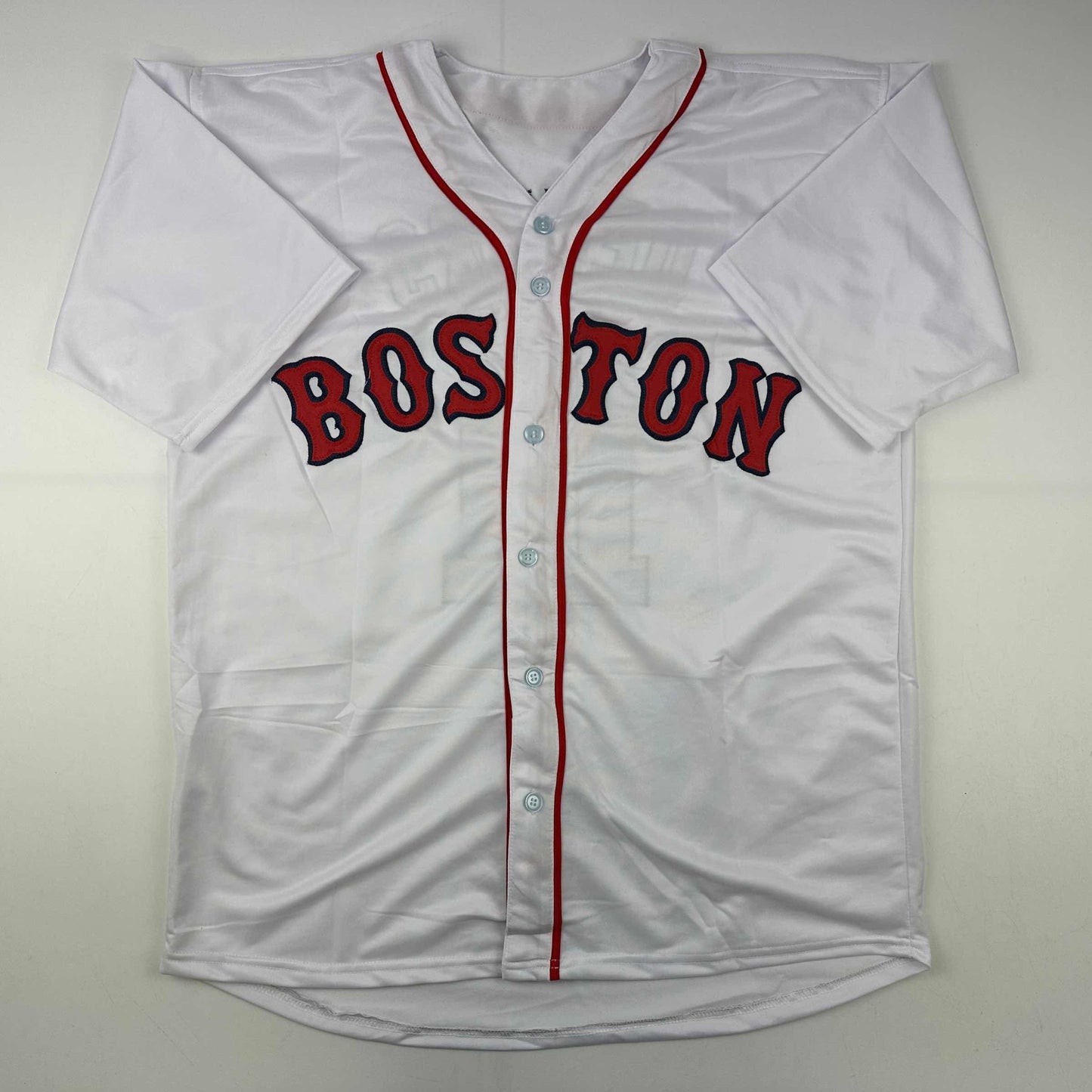 Facsimile Autographed Rafael Devers Boston White Reprint Laser Auto Baseball Jersey Size Men's XL