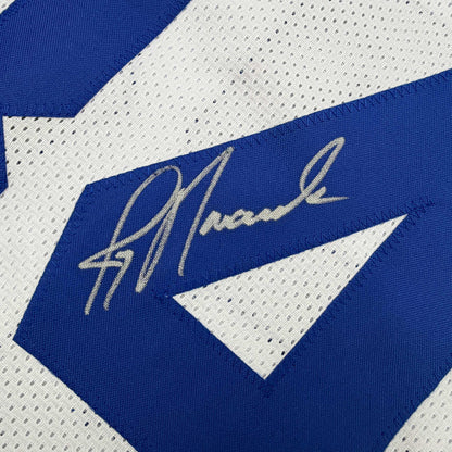 Autographed/Signed Jay Novacek Dallas White Football Jersey Beckett BAS COA