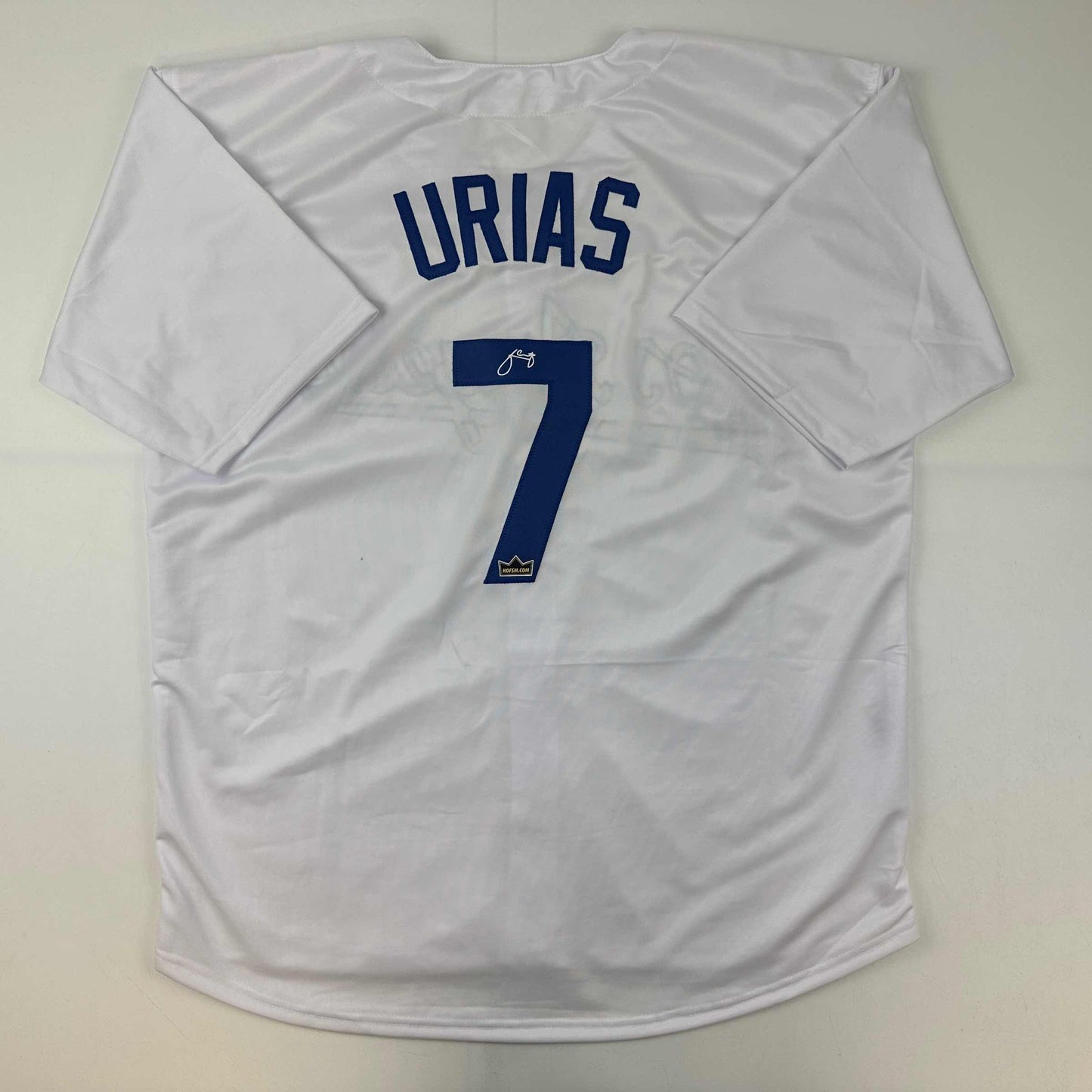 Facsimile Autographed Julio Urias Los Angeles LA White Reprint Laser Auto Baseball Jersey Size Men's XL