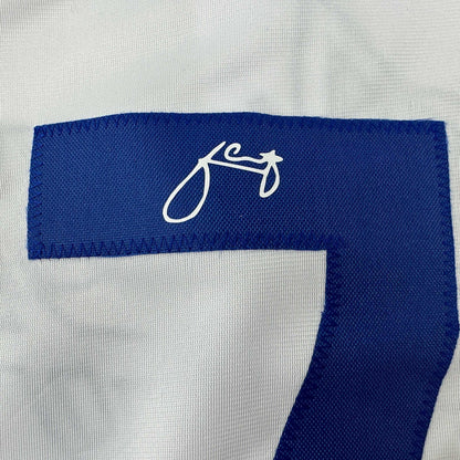 Facsimile Autographed Julio Urias Los Angeles LA White Reprint Laser Auto Baseball Jersey Size Men's XL