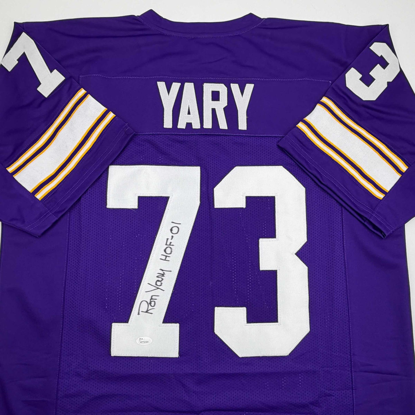 Autographed/Signed Ron Yary HOF 01  Minnesota Purple Football Jersey JSA COA