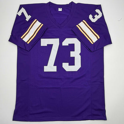 Autographed/Signed Ron Yary HOF 01  Minnesota Purple Football Jersey JSA COA