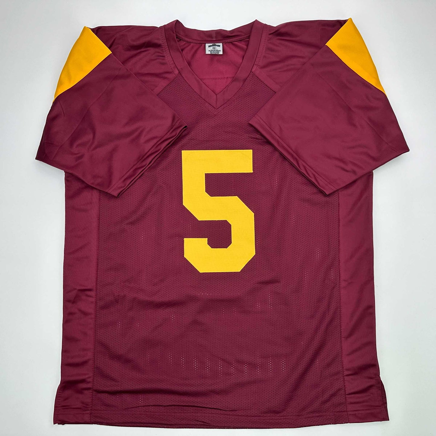 Facsimile Autographed Reggie Bush USC Maroon Reprint Laser Auto College Football Jersey Size Men's XL