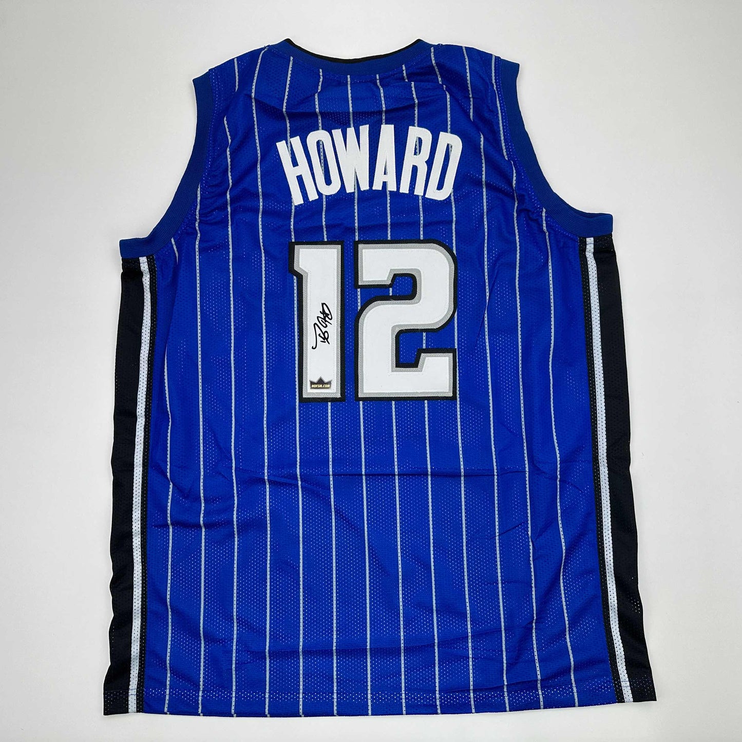 Facsimile Autographed Dwight Howard Orlando Blue Pinstripe Reprint Laser Auto Basketball Jersey Size Men's XL