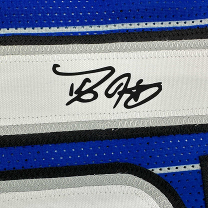 Framed Facsimile Autographed Dwight Howard 35x39 Orlando Blue Pinstripe Reprint Laser Auto Basketball Jersey