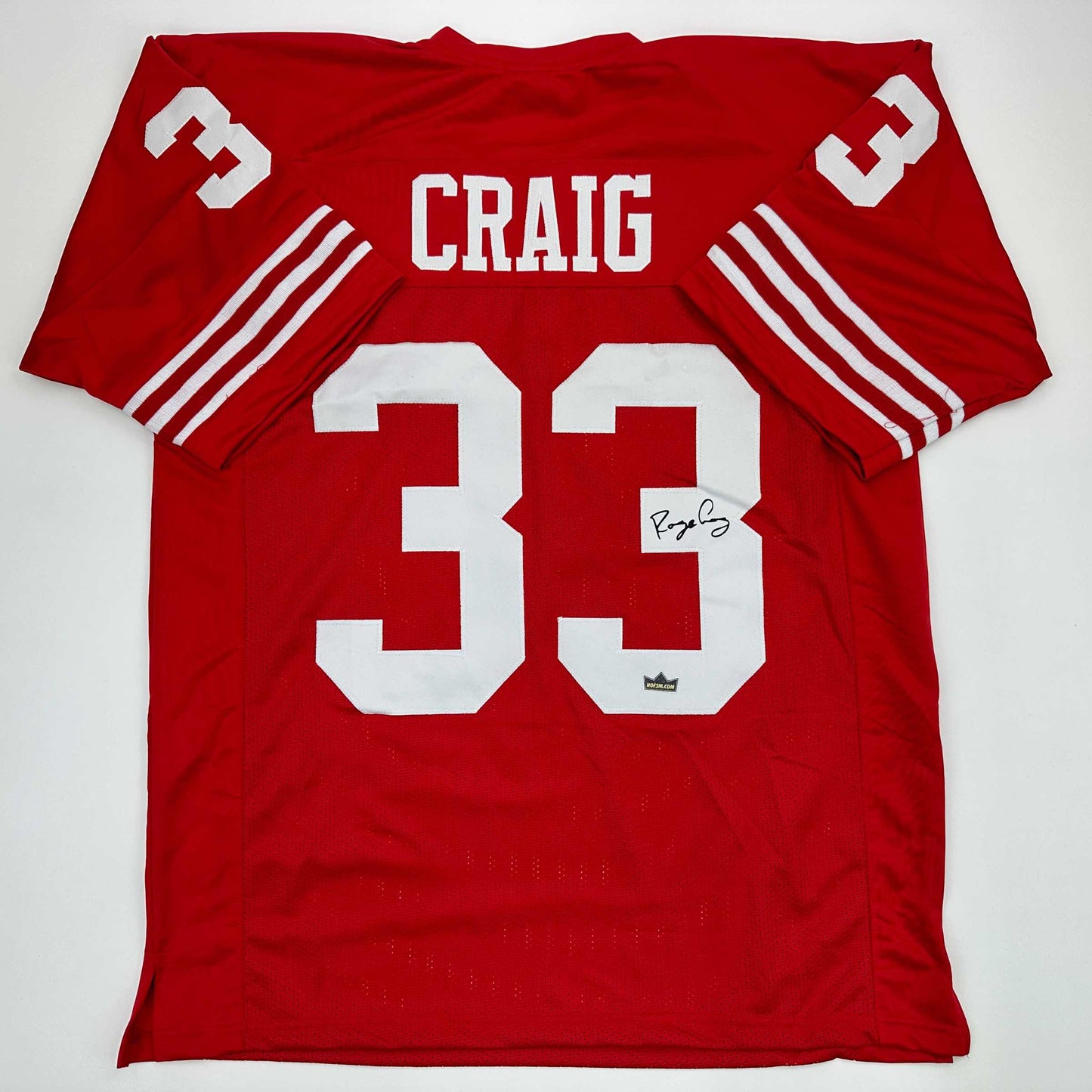 Facsimile Autographed Roger Craig San Francisco Red Reprint Laser Auto Football Jersey Size Men's XL