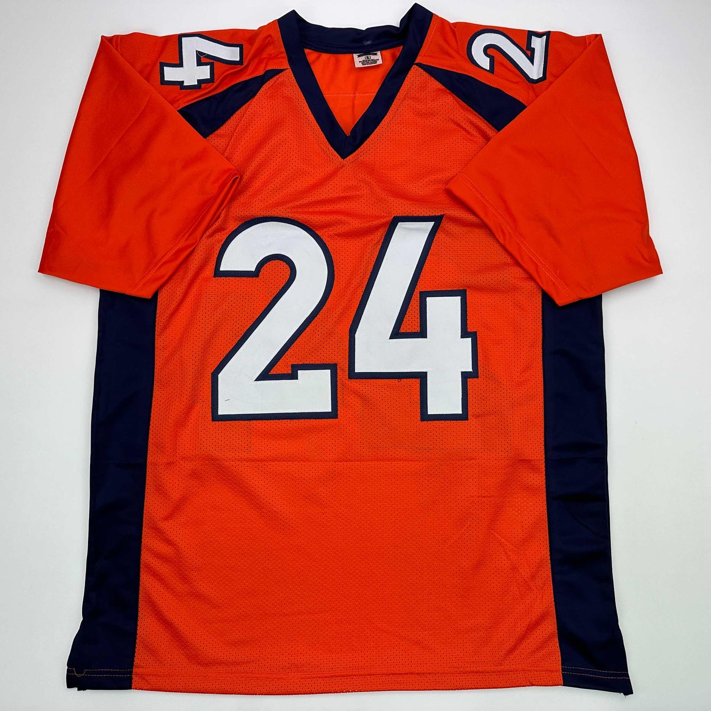 Facsimile Autographed Champ Bailey Denver Orange Reprint Laser Auto Football Jersey Size Men's XL