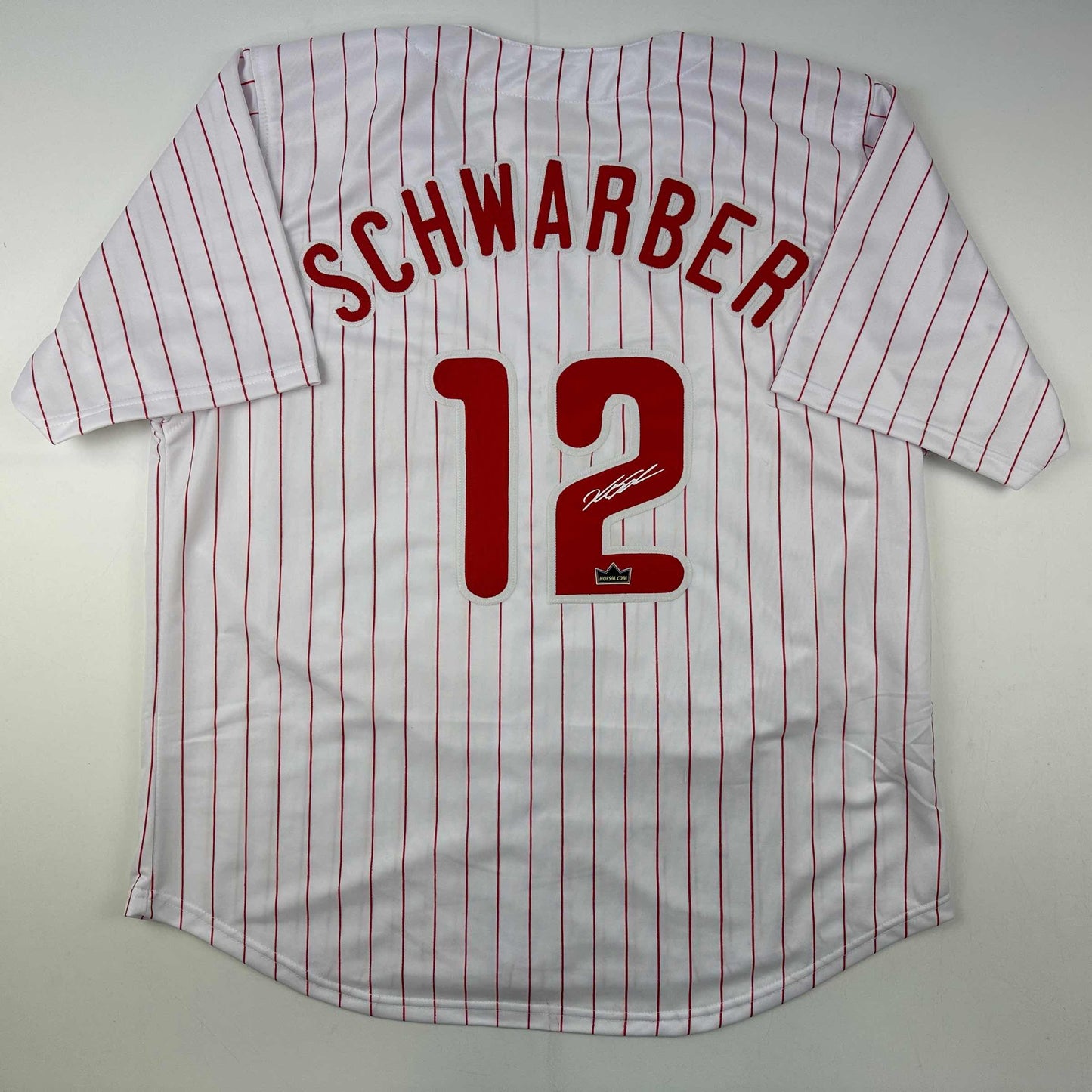 Facsimile Autographed Kyle Schwarber Philadelphia Pinstripe Reprint Laser Auto Baseball Jersey Size Men's XL