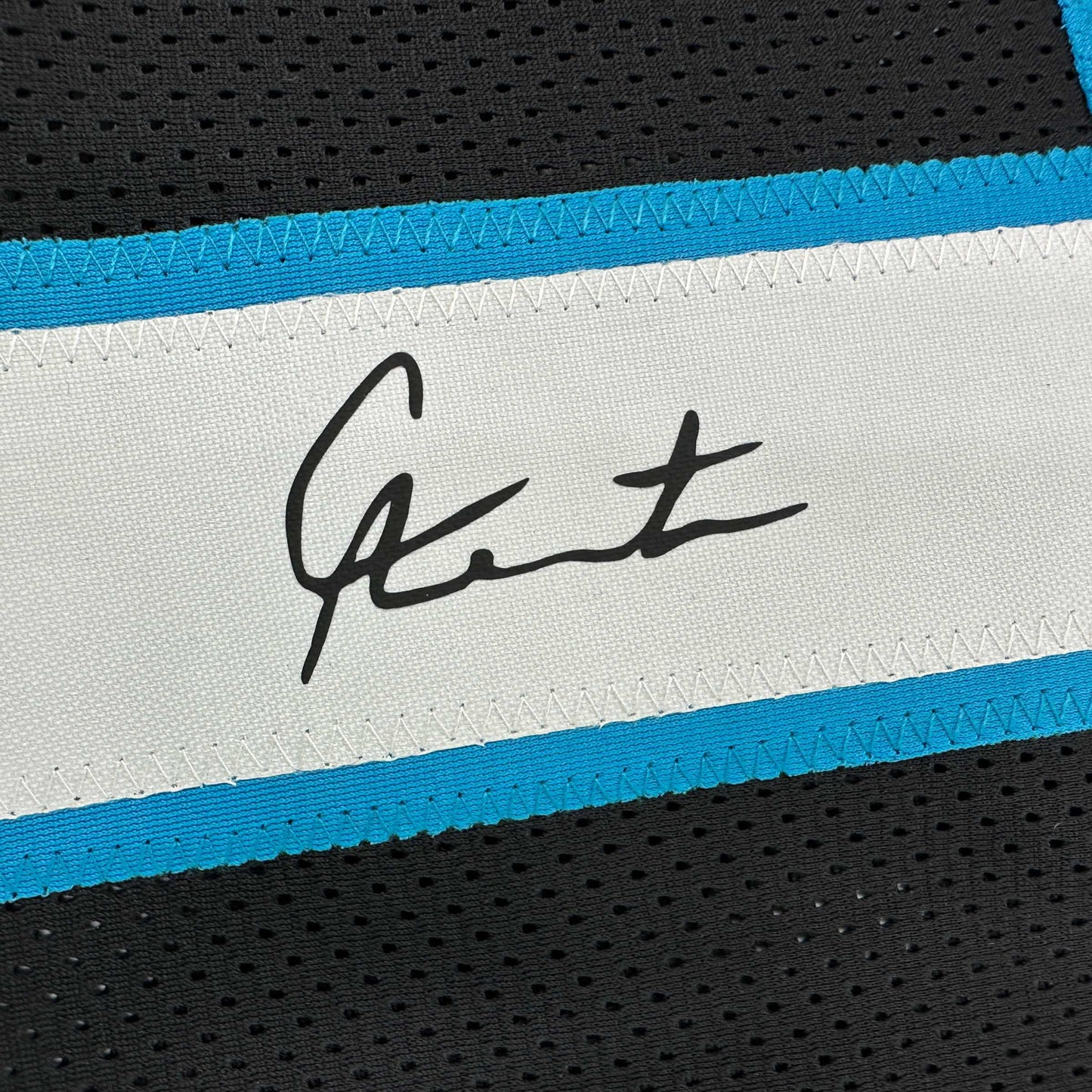 Facsimile Autographed Cam Newton Carolina Black Reprint Laser Auto Football Jersey Size Men's XL