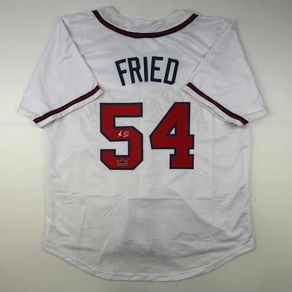 Facsimile Autographed Max Fried Atlanta White Reprint Laser Auto Baseball Jersey Size Men's XL