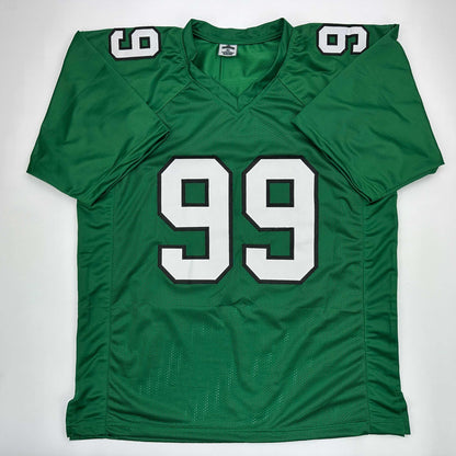 Facsimile Autographed Jerome Brown Philadelphia Kelly Green Reprint Laser Auto Football Jersey Size Men's XL
