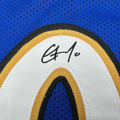 Framed Facsimile Autographed Gilbert Arenas 35x39 Washington Blue Reprint Laser Auto Basketball Jersey