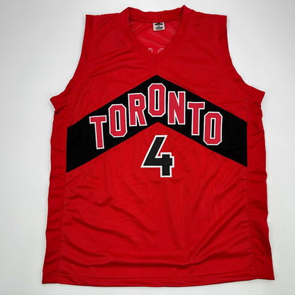 Facsimile Autographed Scottie Barnes Toronto Red Reprint Laser Auto Basketball Jersey Size Men's XL