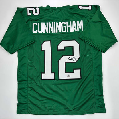 Facsimile Autographed Randall Cunningham Philadelphia Kelly Green Reprint Laser Auto Football Jersey Size Men's XL