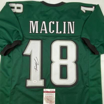 Autographed/Signed Jeremy Maclin Philadelphia Green Football Jersey JSA COA