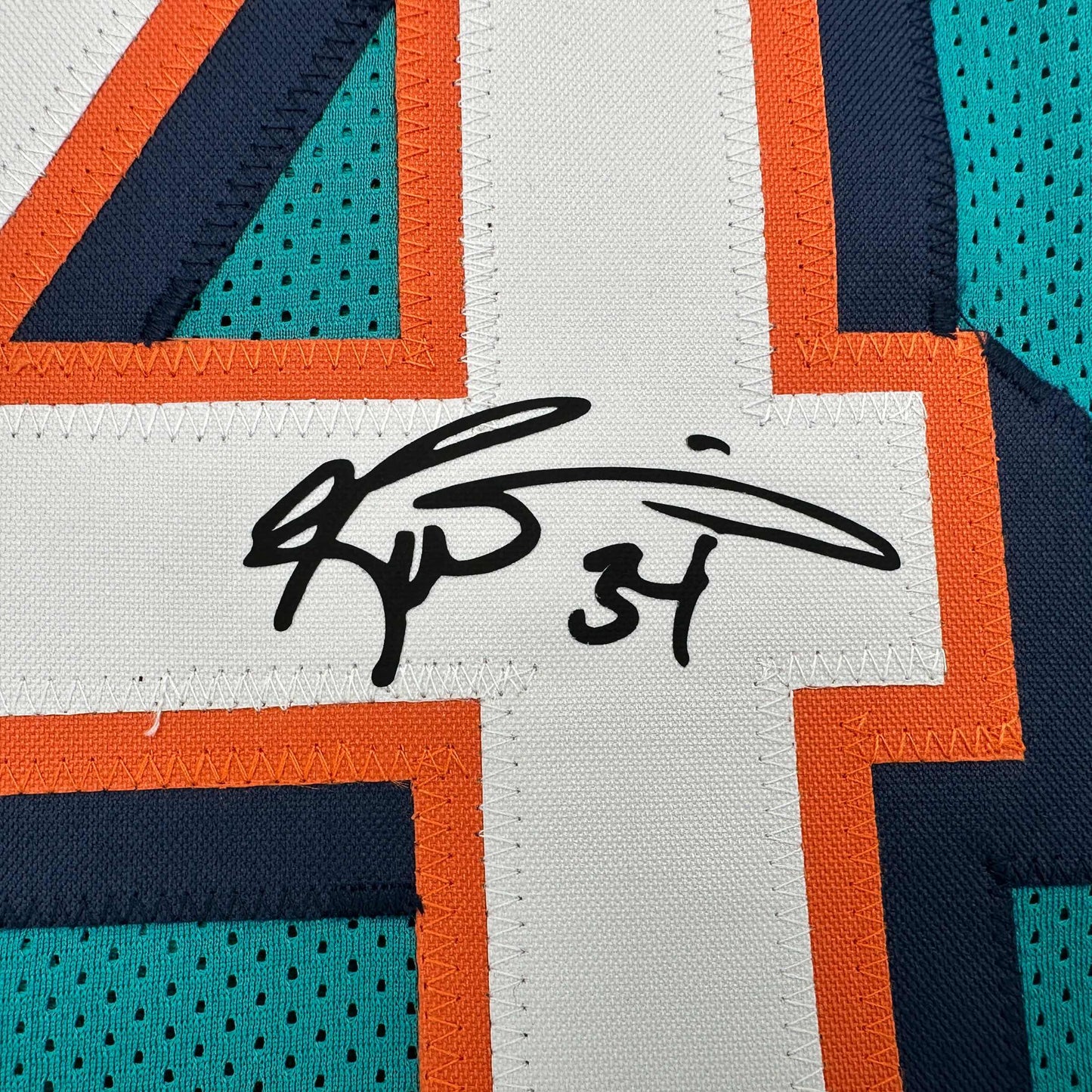 Facsimile Autographed Ricky Williams Miami Teal Reprint Laser Auto Football Jersey Size Men's XL