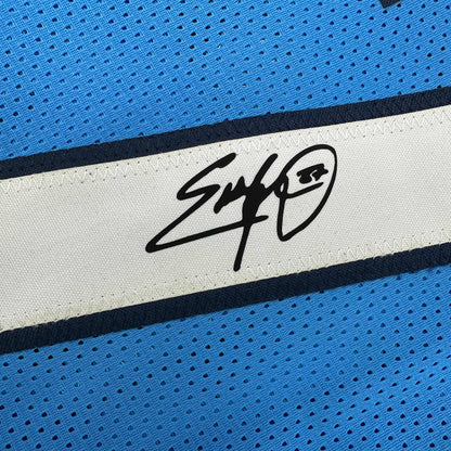 Framed Facsimile Autographed Eddie George 35x39 Tennessee Blue Reprint Laser Auto Football Jersey