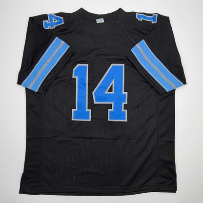 Autographed/Signed Amon-Ra St. Brown Detroit Black Football Jersey Beckett BAS COA