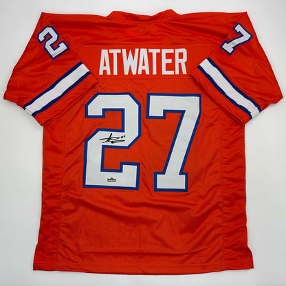 Facsimile Autographed Steve Atwater Denver Orange Reprint Laser Auto Football Jersey Size Men's XL