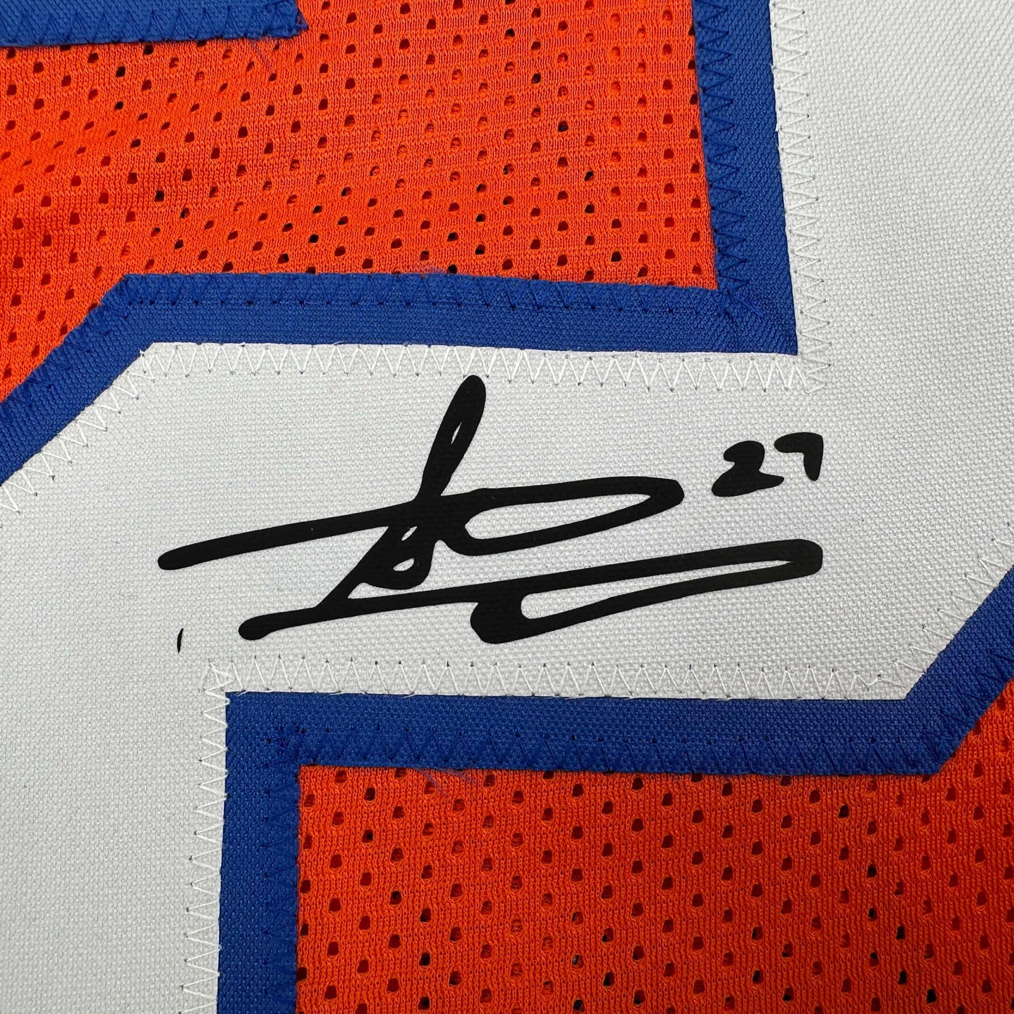 Framed Facsimile Autographed Steve Atwater 35x39 Denver Orange Reprint Laser Auto Football Jersey