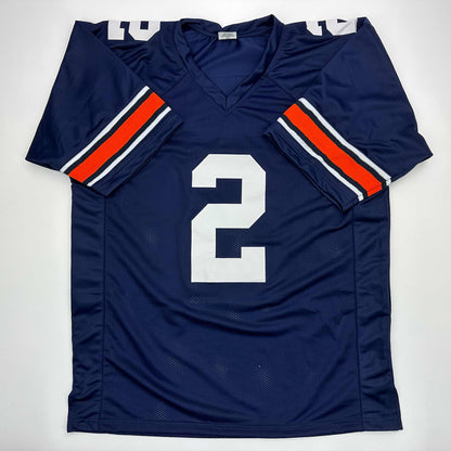 Facsimile Autographed Cam Newton Auburn Blue Reprint Laser Auto College Football Jersey Size Men's XL
