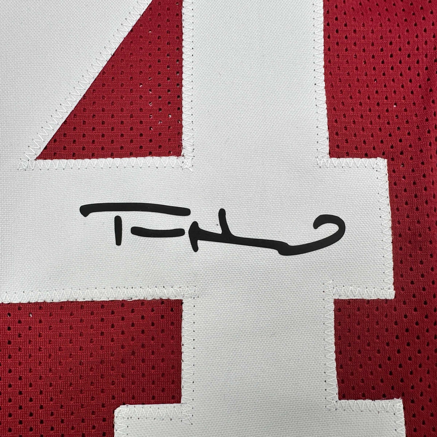 Framed Facsimile Autographed Tom Hanks Forrest Gump 35x39 Movie Alabama Red Reprint Laser Auto College Football Jersey