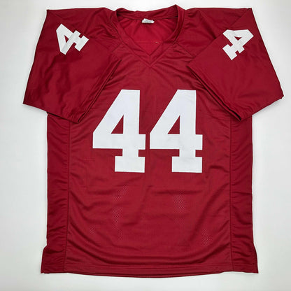 Facsimile Autographed Tom Hanks Forrest Gump Movie Alabama Red Reprint Laser Auto College Football Jersey Size Men's XL
