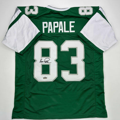 Facsimile Autographed Vince Papale Philadelphia Kelly Green Reprint Laser Auto Football Jersey Size Men's XL