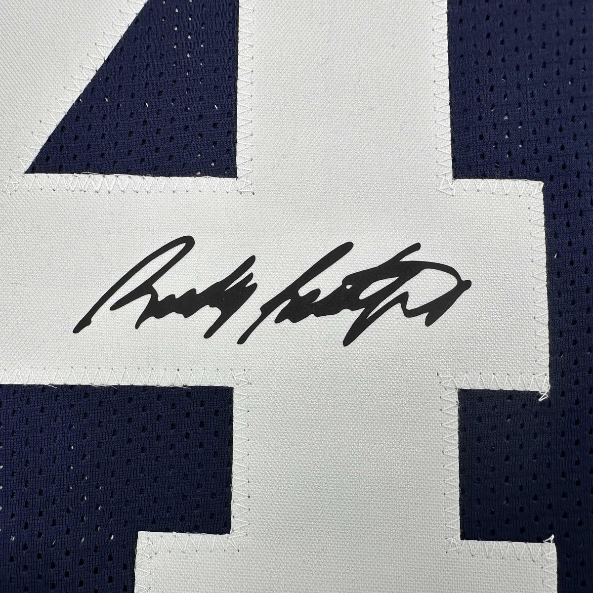 Facsimile Autographed Rudy Ruettiger Notre Dame Blue Reprint Laser Auto College Football Jersey Size Men's XL