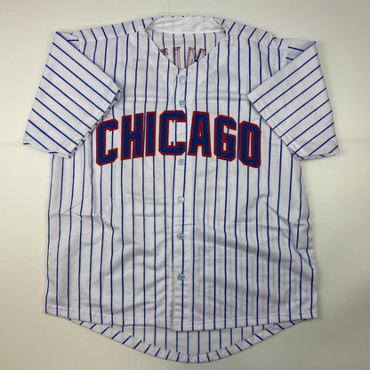 Autographed/Signed Lee Smith Chicago Pinstripe Baseball Jersey JSA COA