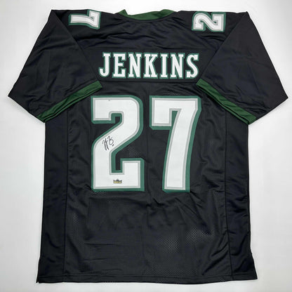 Facsimile Autographed Malcolm Jenkins Philadelphia Black Reprint Laser Auto Football Jersey Size Men's XL