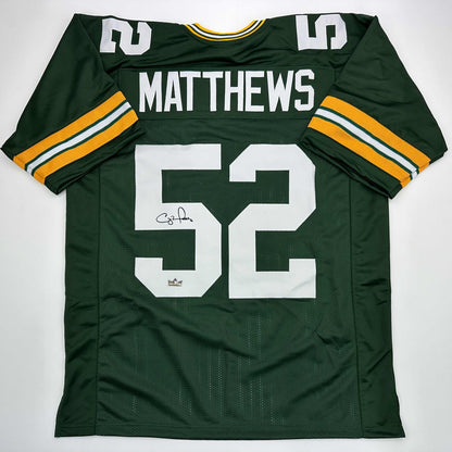 Facsimile Autographed Clay Matthews III Green Bay Green Reprint Laser Auto Football Jersey Size Men's XL