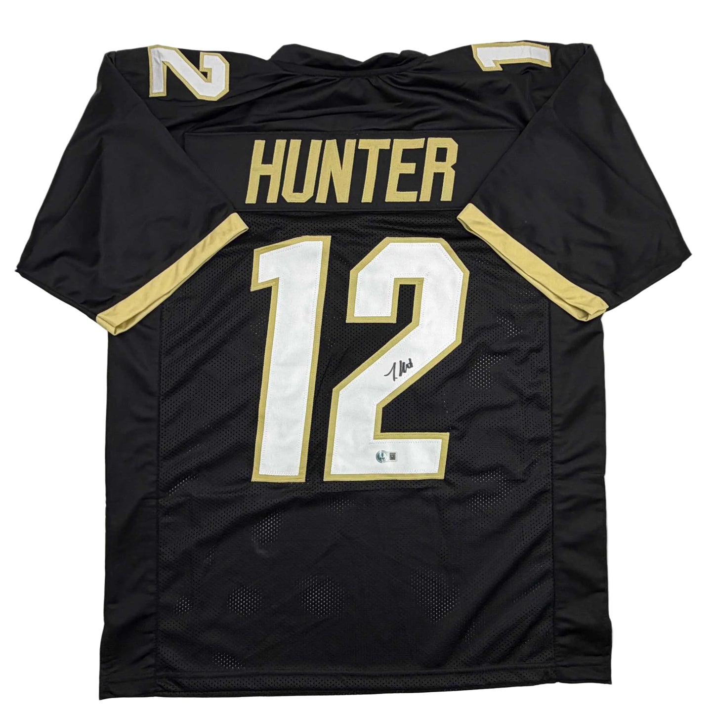 Autographed/Signed Travis Hunter Colorado Black College Football Jersey Beckett BAS COA