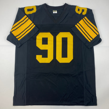 Autographed/Signed TJ T.J. Watt Pittsburgh Color Rush Football Jersey Beckett BAS COA