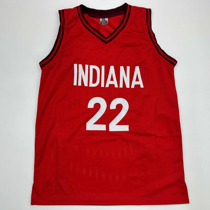 Facsimile Autographed Caitlin Clark Indiana Red Reprint Laser Auto Basketball Jersey Size Men's XL