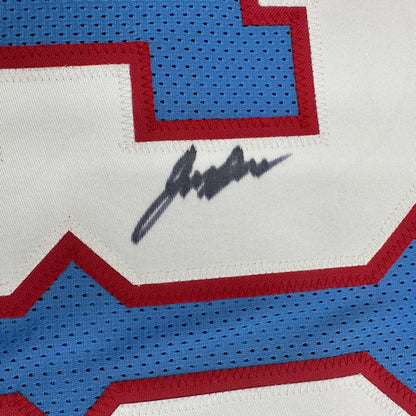 Framed Autographed/Signed L'Jarius Sneed 35x39 Tennessee Retro Blue Football Jersey JSA COA