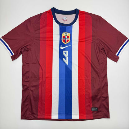 Autographed/Signed Erling Haaland Norway Maroon Soccer Futbol Jersey Beckett BAS COA