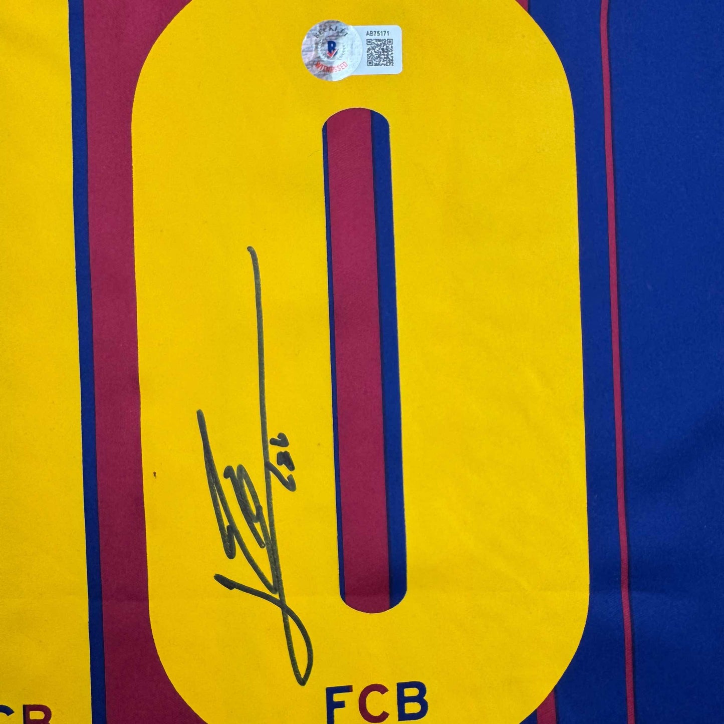 Autographed/Signed Lionel Leo Messi FC Barcelona Soccer Jersey Beckett BAS COA