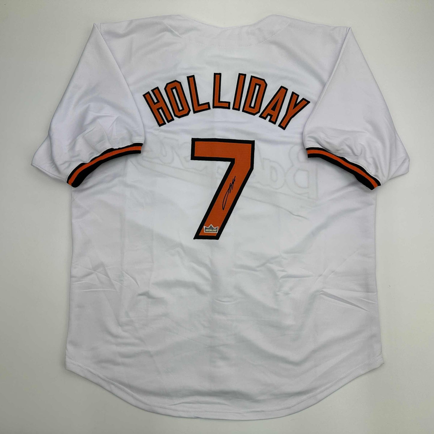 Facsimile Autographed Jackson Holliday Baltimore White Reprint Laser Auto Baseball Jersey Size Men's XL
