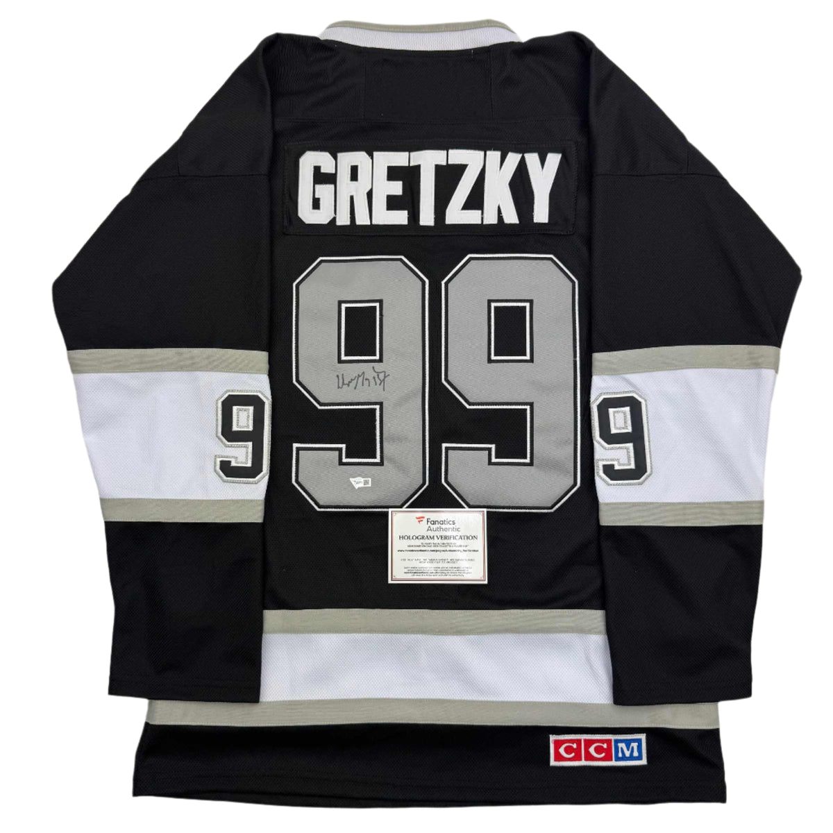 Autographed/Signed Wayne Gretzky Los Angeles Kings Black Hockey Jersey Fanatics COA