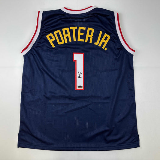 Facsimile Autographed Michael Porter Jr. Denver Blue Reprint Laser Auto Basketball Jersey Size Men's XL