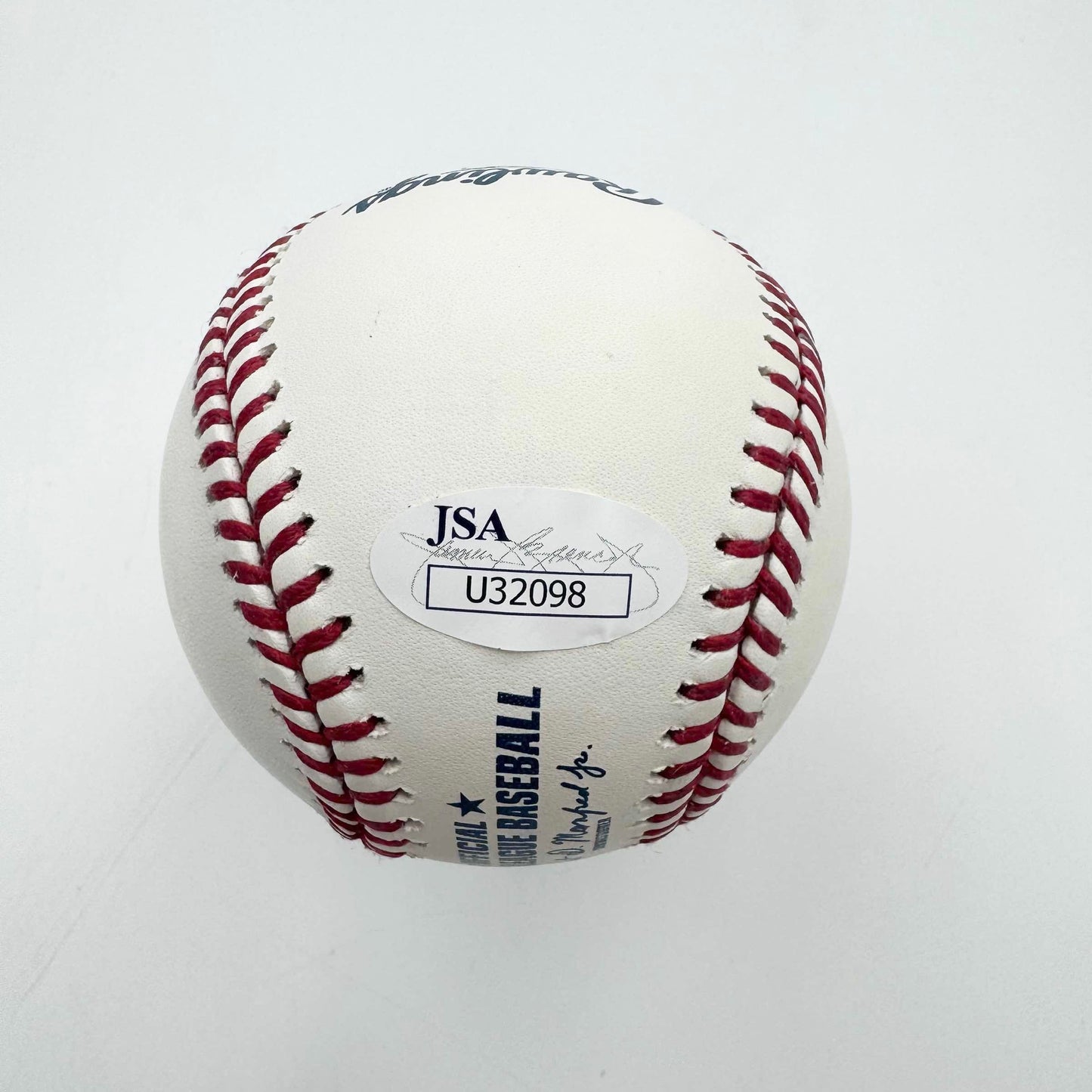 Autographed/Signed Chipper Jones HOF 18 Rawlings Official Major League Baseball ROML JSA COA
