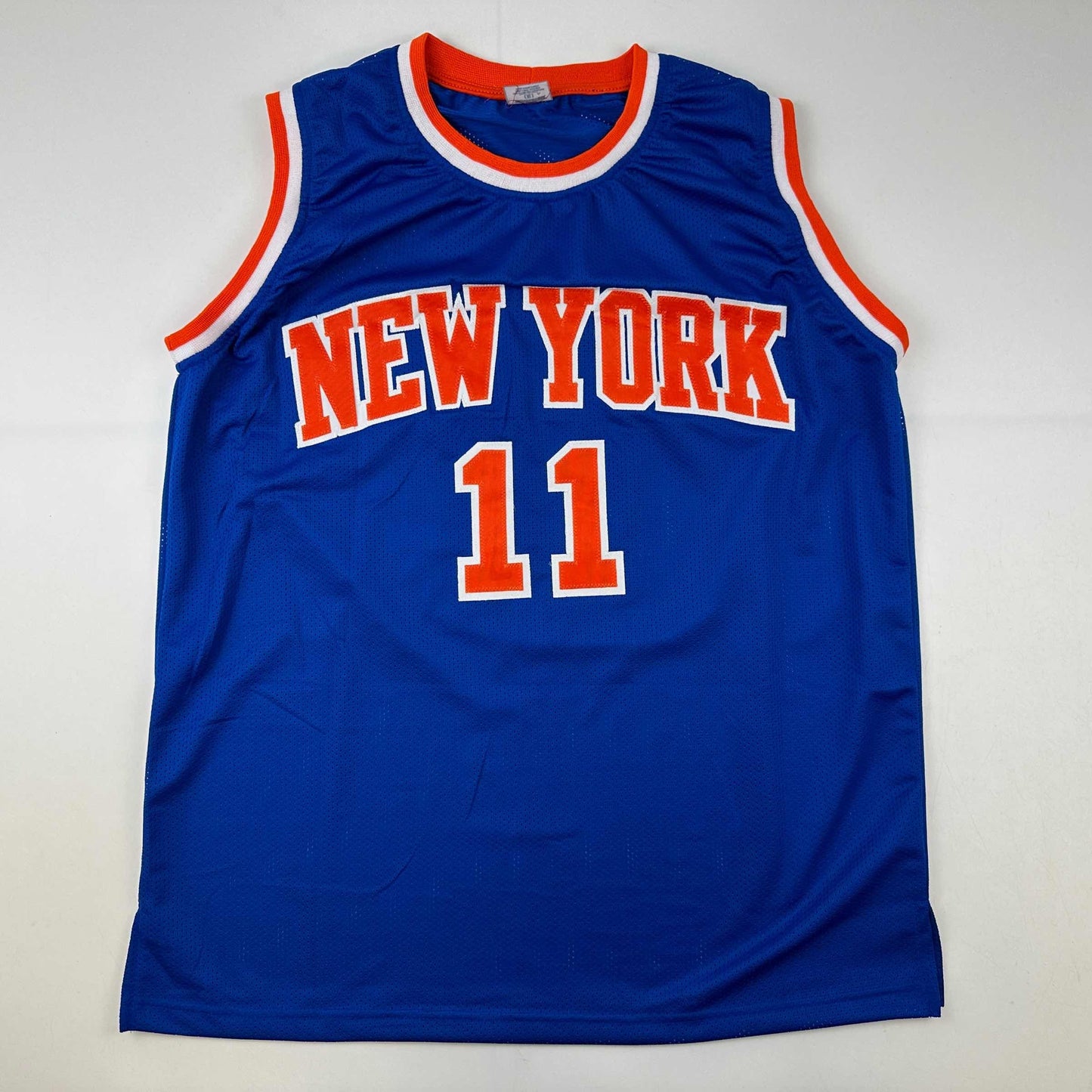 Facsimile Autographed Jalen Brunson New York Blue Reprint Laser Auto Basketball Jersey Size Men's XL