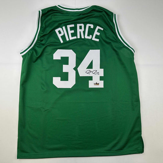 Facsimile Autographed Paul Pierce Boston Green Reprint Laser Auto Basketball Jersey Size Men's XL