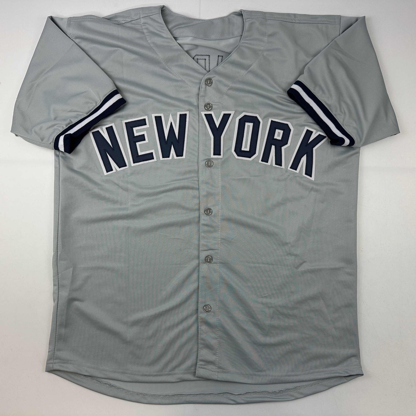 Facsimile Autographed Aaron Judge New York Grey Reprint Laser Auto Baseball Jersey Size Men's XL
