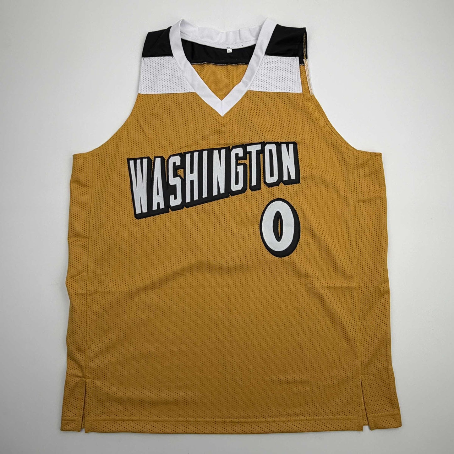 Autographed/Signed Gilbert Arenas Washington Gold Basketball Jersey Beckett BAS COA
