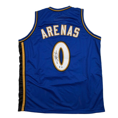 Autographed/Signed Gilbert Arenas Washington Blue Basketball Jersey Beckett BAS COA
